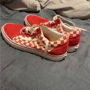 Red old skool vans